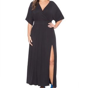 Eloquii black kimono maxi dress